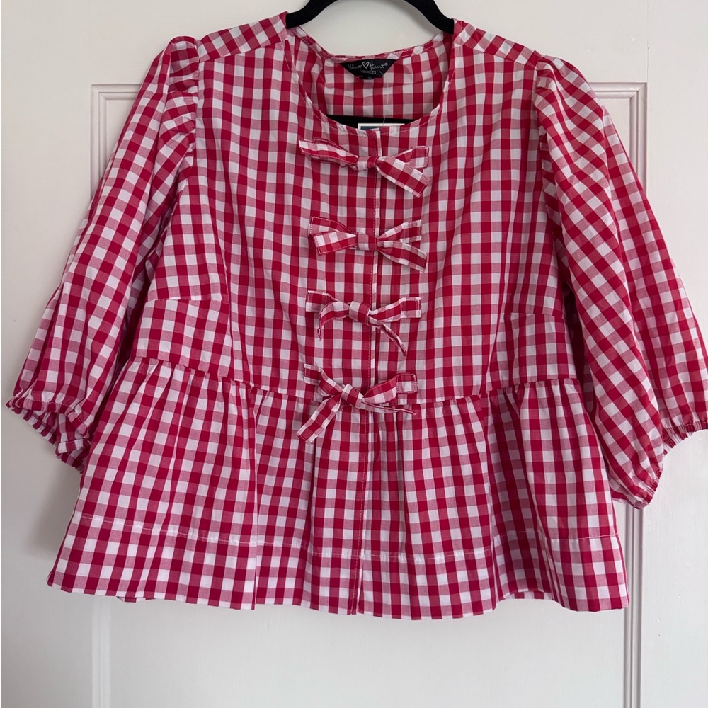 Velvet Heart Red Checkered Kids Blouse